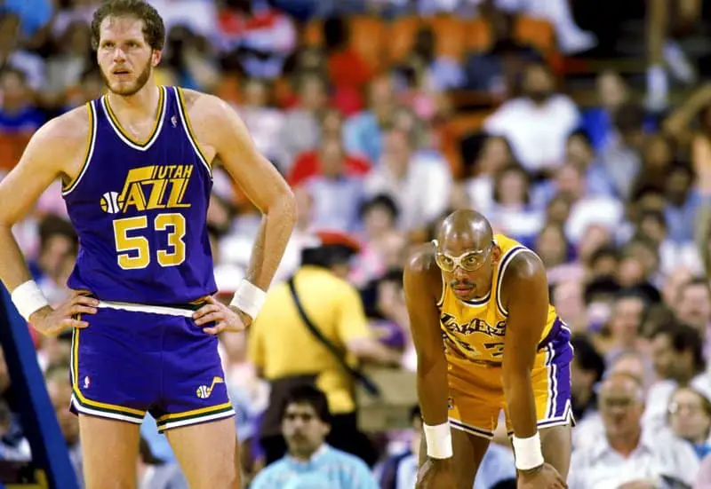 tallest player in NBA ever, Mark Eaton in Utah Jazz