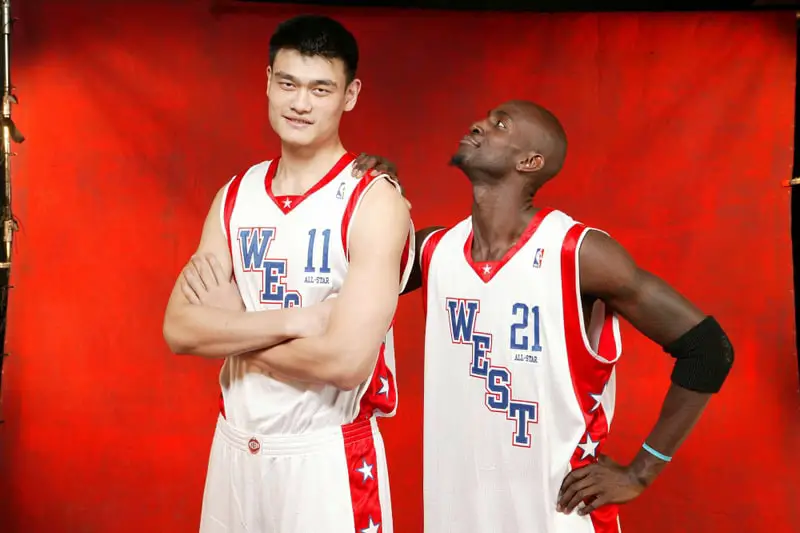 At the time of Chinese basketball player Yao's final season in 2011, he was the tallest player in NBA history, at 2.29 m (7 ft 6 in).